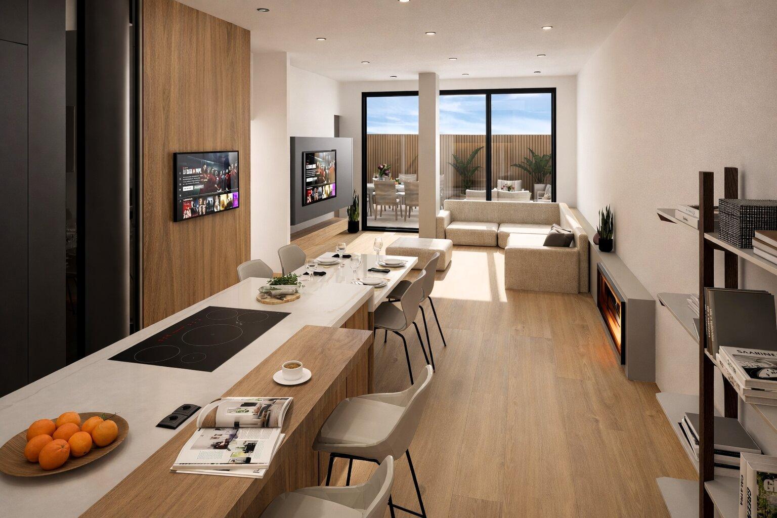 Salón — render orientativo