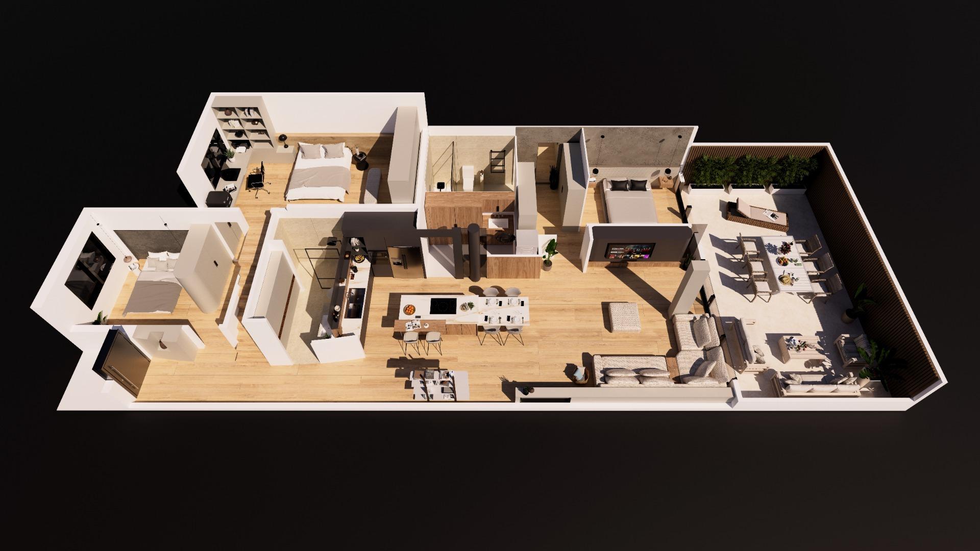 Zona común — render orientativo